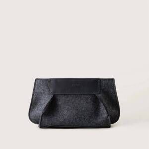 NEW GRAF LANTZ women's frankie merino wool clutch in charcoal